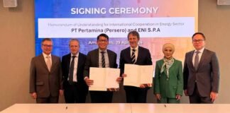 Perkuat Ketahanan Energi Nasional, Pertamina – ENI Tandatangani MOU Kerja Sama Pengelolaan Hulu Migas Sama Pengelolaan Hulu Migas
