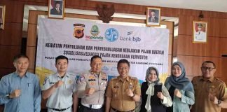 Jasa Raharja Kanwil Jabar Bersama Stakeholder terkait Sosialisasikan Program Pemutihan Pembayaran PKB dan SWDKLLJ di Kecamatan Soreang jasa raharja jabar