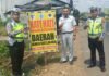 Jasa Raharja dan Polres Jepara Pasang Spanduk Imbauan Keselamatan jasa raharja jateng