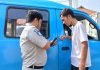 Petugas Jasa Raharja Banten Melakukan Giat Door to Door ( DTD ) Kepada Pemilik Angkutan Umum di Wilayah Kota Serang jasa raharja banten