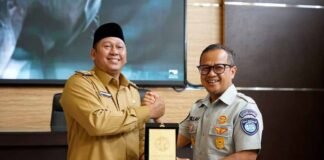 Jasa Raharja Kalsel Turut Hadir dalam Upacara Gabungan di Halaman Kantor Bupati Barito Kuala di Halaman Kantor Bupati Barito Kuala