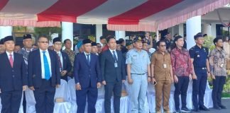 Kepala PT Jasa Raharja Cabang Sumbawa Menghadiri Upacara Hari Bhayangkara di Halaman Kantor Bupati Sumbawa di Halaman Kantor Bupati Sumbawa