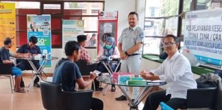 Jasa Raharja Tasikmalaya Gelar Pengobatan Gratis (MUKL) di PO Primajasa Tasikmalaya di PO Primajasa Tasikmalaya
