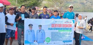 Jasa Raharja Cabang Bima Gencarkan Sosialisasi Program Gebyar Diskon PKB di Pantai Amahami Bima di Pantai Amahami Bima