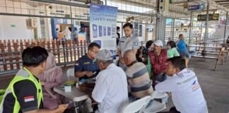 Kolaborasi Layanan Pengobatan dan Pengecekan KesehatJasa Raharja Kepri Kembali Buka Layanan Kesehatan Gratis di Pelabuhan ASDP Telaga Punggur Batam di Pelabuhan ASDP Telaga Punggur Batam
