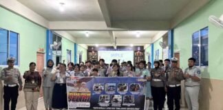 Tingkatkan Kesadaran Berlalu Lintas, Jasa Raharja dan Polresta Tanjungpinang Gelar PPKL di SMK Maitreyawira Tanjungpinang di SMK Maitreyawira Tanjungpinang