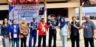 Jasa Raharja Indramayu Bersama Polres Indramayu dan Samsat Indramayu II Haurgeulis Gelar Pelatihan Safety Riding di SMK N 1 Bongas di SMK N 1 Bongas