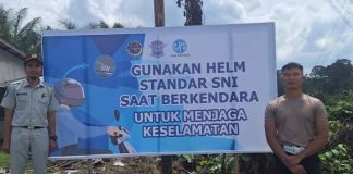 Spanduk Imbauan Keselamatan Dipasang di Kecamatan Sajingan Besar, Jasa Raharja Sambas dan Satlantas Kompak Dukung Langkah Preventif jasa raharja kalbar