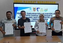 Tim Pembina Samsat Marabahan Gandeng Dealer Aran Motor dalam Kerja Sama Merchant Guna Apresiasi Wajib PKB jasa raharja kalsel