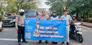 Jelang HUT RI ke 80 Polres Tangsel dan Jasa Raharja Gelar Aksi Keselamatan Lalu Lintas di Wilayah Serpong jasa raharja banten