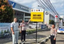 Jasa Raharja Kanwil DIY Pasang Rambu Semi Permanen di Titik Rawan Kecelakaan Sleman di Titik Rawan Kecelakaan Sleman