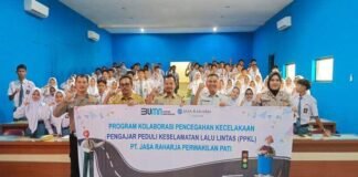 Jasa Raharja Pati Laksanakan Pengajar Peduli Keselamatan Lalu Lintas di SMA Negeri 1 Jekulo jasa raharja jateng