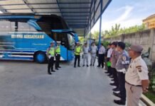 Jasa Raharja dan Forum Komunikasi Lalu Lintas Gelar Ramp Check di Sragen jasa raharja jateng