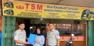 Jasa Raharja Cabang Sintang Perkuat Silaturahmi & Komunikasi Lewat Kunjungan ke PO Tri Star Melawi jasa raharja kalbar