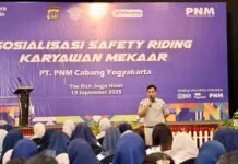 Jasa Raharja DIY dan PNM Cabang Yogyakarta Gelar Knowledge Sharing Safety Riding untuk AO Mekaar jasa raharja yogyakarta