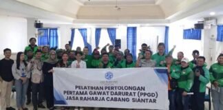 Jasa Raharja dan RS Murni Teguh Horas Insani Gelar Pelatihan PPGD untuk Driver Grab di Pematangsiantar Driver Grab di Pematangsiantar