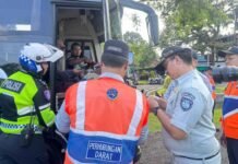 Jasa Raharja Cabang Bogor Gelar Rampcheck Hari ke 2 di Rest Area Ciawi Hari ke 2 di Rest Area Ciawi