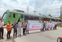 HUT ke-80 PT KAI (Persero), Jasa Raharja Sumbar Dukung Sosialisasi Keselamatan di Perlintasan Sebidang Perlintasan Sebidang