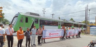 HUT ke-80 PT KAI (Persero), Jasa Raharja Sumbar Dukung Sosialisasi Keselamatan di Perlintasan Sebidang Perlintasan Sebidang
