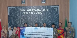 Jasa Raharja Magelang Menggandeng Para Guru di SMK Wiratama 45.2 Kabupaten Wonosobo Untuk Tertib Berlalu Lintas Tertib Berlalu Lintas