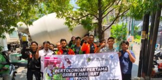 Jasa Raharja Pekalongan dan RS Karomah Holistik Gelar Pelatihan Pertolongan Pertama Gawat Darurat (PPGD) di Pangkalan Ojek Online Area Transmart Kota Pekalongan Transmart Kota Pekalongan