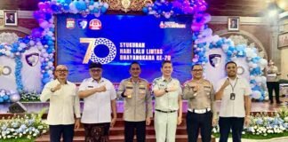 Kepala PT Jasa Raharja Wilayah Bali Hadiri Peringatan ke-70 Hari Lalu Lintas Bhayangkara jasa raharja bali