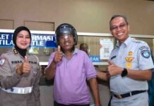 Peringatan Hari Keselamatan Lalu Lintas: Jasa Raharja Sulsel Bagikan Helm Gratis Untuk Masyarakat jasa raharja sulsel