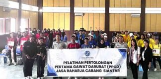 Jasa Raharja Pematangsiantar dan RS Murni Teguh Horas Insani Gelar Pelatihan PPGD Bersama Mahasiswa Baru Universitas Murni Teguh jasa raharja sumut