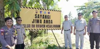 Jasa Raharja Singkawang Pasang Spanduk Imbauan Keselamatan di Jalur Rawan Kecelakaan Sungai Duri – Singkawang jasa raharja kalbar