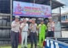 Jasa Raharja Sumbar Bersama Satlantas Pasaman Pasang Spanduk Imbauan di Daerah Rawan Kecelakaan di Daerah Rawan Kecelakaan