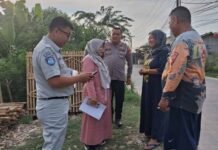 Jasa Raharja Kantor Pelayanan Cikarang Lakukan Kunjungan Tempat Kejadian Kecelakaan Lalu Lintas di Desa Sukajaya, Cibitung di Desa Sukajaya
