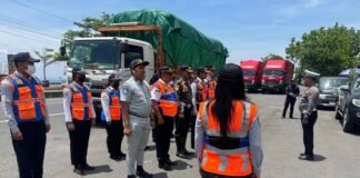 Jasa Raharja Bali Dukung Kegiatan Sosialisasi ODOL di Perbatasan Klungkung–Karangasem di Perbatasan Klungkung–Karangasem