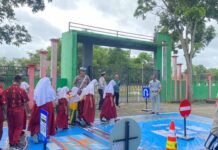 Jasa Raharja Kalsel Tanamkan Kesadaran Lalu Lintas Sejak Dini di SDN 2 Kunyit di SDN 2 Kunyit