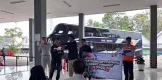 Jasa Raharja Jateng Latih Penumpang Bus di Terminal Tingkir PPGD di Terminal Tingkir PPGD