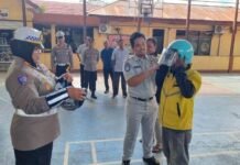 Jasa Raharja Bersama Satlantas Polres Paser Ajak Komunitas Ojek Online Melek Keselamatan jasa raharja kaltim