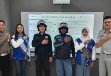 Jasa Raharja Bekasi Bersama Unit Kamsel Sat Lantas Polres Metro Bekasi Ajak Komunitas Ojek Online dan URC Cikarang Tingkatkan Keselamatan Berkendara Ojek Online dan URC Cikarang