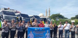 Jelang Libur Akhir Tahun, Jasa Raharja Sumbar Gelar Rampcheck dan Pemasangan Practical Guidance di PO NPM Practical Guidance di PO NPM