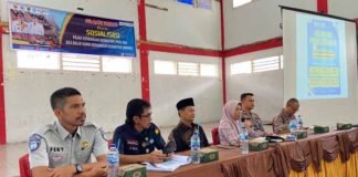 Jasa Raharja Bukittinggi Bersama Tim Samsat Batusangkar Sosialisasikan Tertib Pajak dan Program Pemutihan di Kecamatan Lima Kaum di Kecamatan Lima Kaum