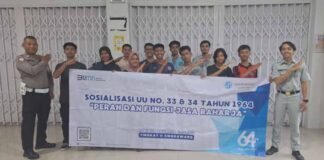 Jasa Raharja Singkawang Bersama Polres Sambas Sosialisasikan Undang-Undang No. 33 & 34 Tahun 1964 di SMKN Unggulan Sambas di SMKN Unggulan Sambas