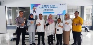 Sosialisasi PKB – SWDKLLJ dan Keselamatan Berlalu Lintas oleh Jasa Raharja Cabang Bandung dan Tim Pembina Samsat Padjajaran di SMAN 9 jasa raharja jabar