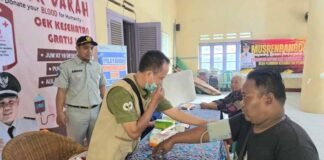 Upaya Keselamatan Lalu Lintas, Jasa Raharja Cabang Cirebon Berikan Layanan Kesehatan Gratis di Balai Desa Plumbon Kab Cirebon di Balai Desa Plumbon Kab Cirebon