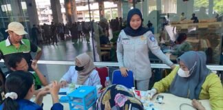 Jasa Raharja Sulsel Gelar Pemeriksaan Kesehatan Gratis dan Sosialisasi Safety Road di Bandara Sultan Hasanuddin di Bandara Sultan Hasanuddin