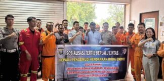 Jasa Raharja Kepri dan Ditlantas Polda Kepri Gelar Sosialisasi dan Ramp Check Kendaraan Berat di PT Winstar Logistik dan PT Trans Global Internasional di PT Winstar Logistik