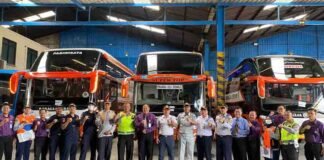 Dukung Ramp Check Nataru, Jasa Raharja Bersama Dishub Surakarta Perketat Pemeriksaan Keselamatan Bus jasa raharja jateng